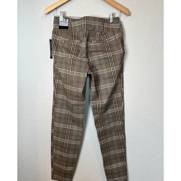 Soho Apparel Ltd. Women's Straight Leg Brown Plaid Ankle Pant Size S NEW - Picture 5 of 9
